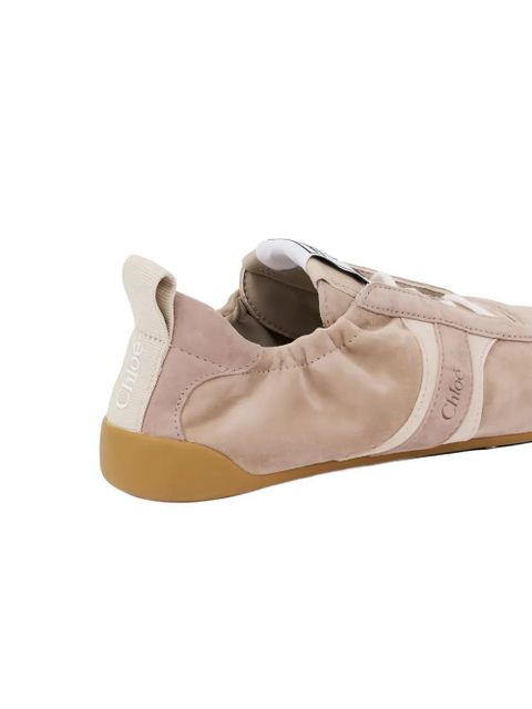 Chloé lace-up panelled sneakers - Pink