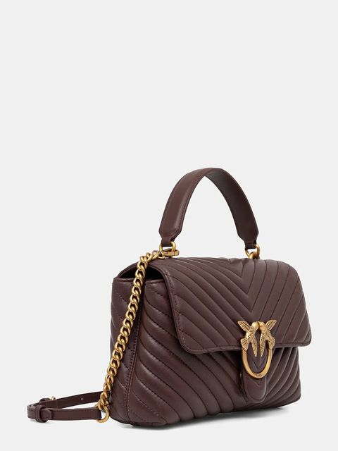 Pinko torebka skórzana kolor brązowy 100043 A0GK - zdjęcie produktu nr 2