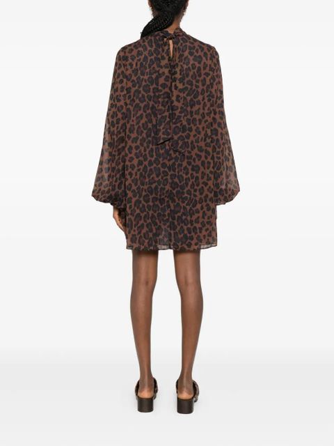Simon Miller leopard-print high-neck mini dress - Brown