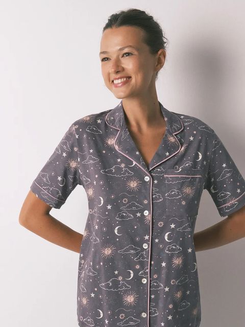 women'secret komplet piżamowy bawełniany damska kolor szary bawełniana 3792069