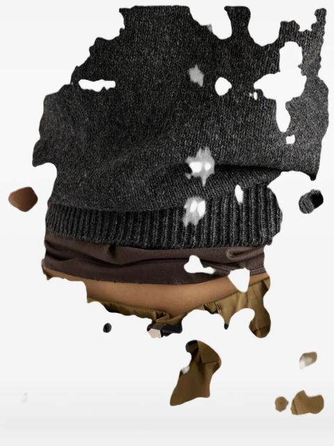 Prada crystal-embellished knitted T-shirt - Grey