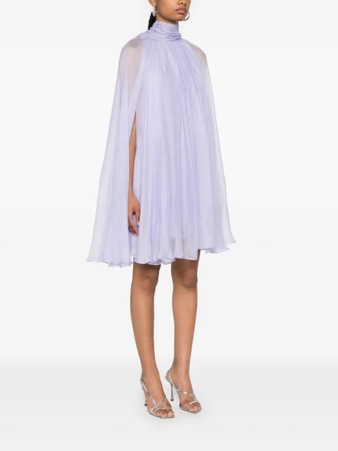 MANURÍ layered silk cocktail dress - Purple