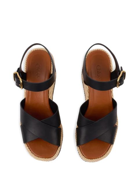 Chloé crisscross wedge sandals - Black
