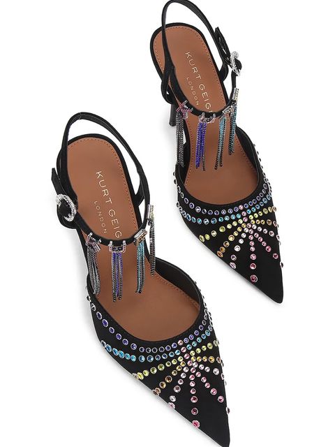 Kurt Geiger London szpilki zamszowe Kurt Crystal Point - zdjęcie produktu nr 2