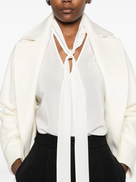 Max Mara tie-neck silk blouse - White