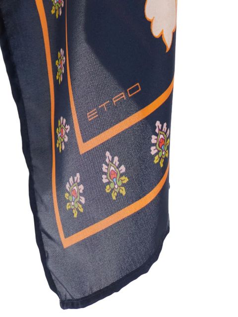ETRO floral print silk scarf - Blue