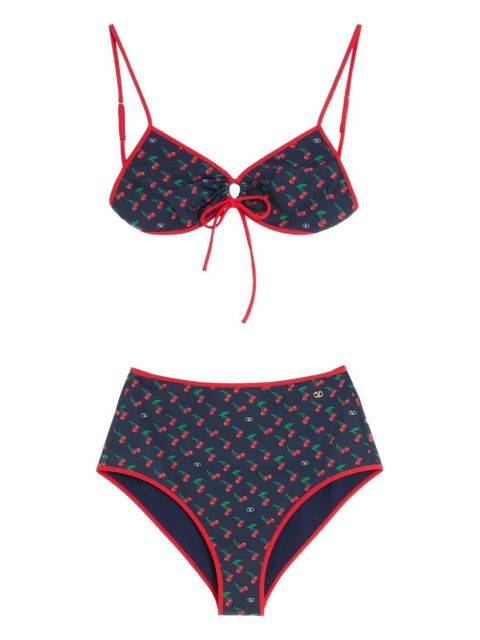 Valentino Garavani Cherryfic-print bikini - Blue - zdjęcie produktu nr 1