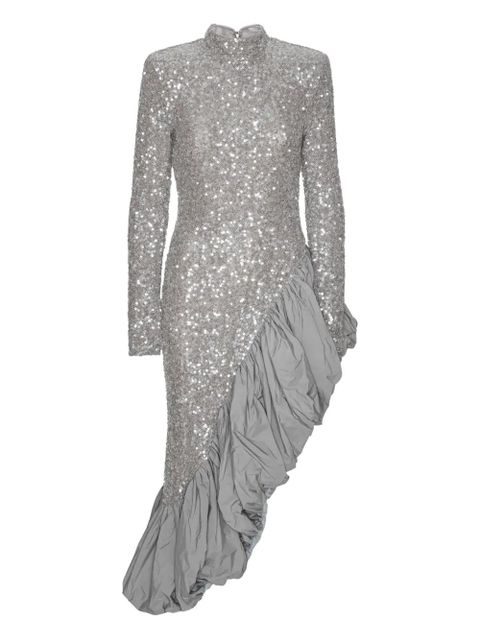 ROTATE BIRGER CHRISTENSEN sequin ruffled asymmetric dress - Grey - zdjęcie produktu nr 1