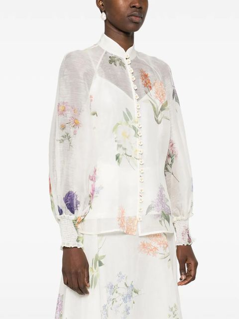 ZIMMERMANN Natura sheer blouse - White