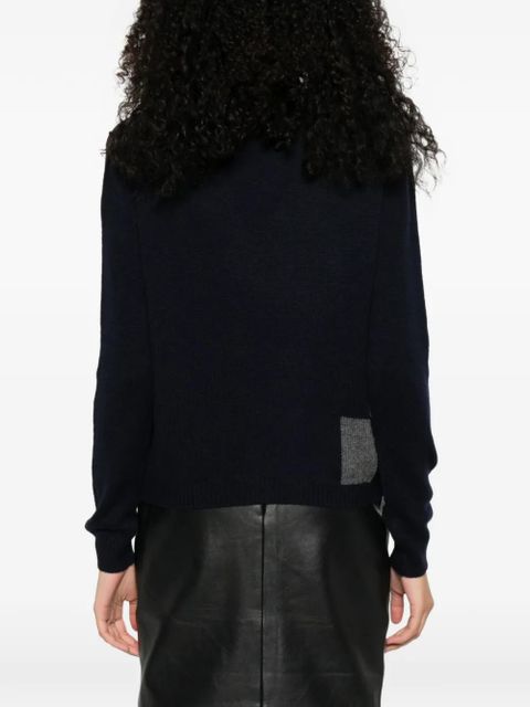 Prada geometric-pattern V-neck jumper - Blue