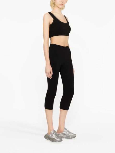 Alexander Wang rhinestone-trim cropped top - Black
