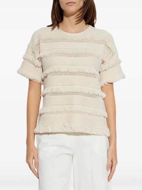 Max Mara fringed knit top - Neutrals