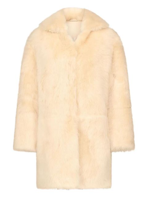 LouLou de Saison RUBEN spread-collar lamb-fur coat - Neutrals - zdjęcie produktu nr 1