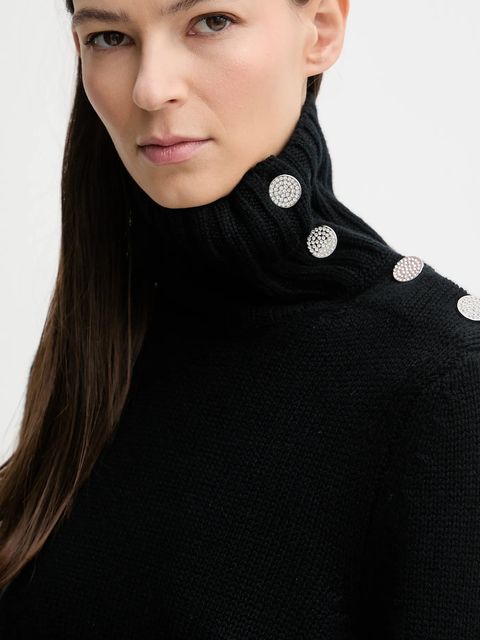 ZADIG&VOLTAIRE sweter kaszmirowy damski kolor czarny z golfem KWSW02923