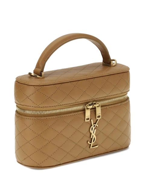 Saint Laurent Gaby quilted-leather vanity bag - Neutrals