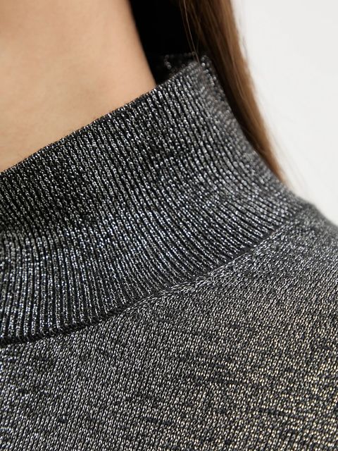 Calvin Klein sweter z dodatkiem wełny damski kolor szary lekki z półgolfem LV044E363G