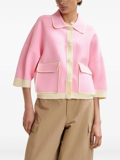 Essentiel Antwerp Jugly flower-button cardigan - Pink - zdjęcie produktu nr 2