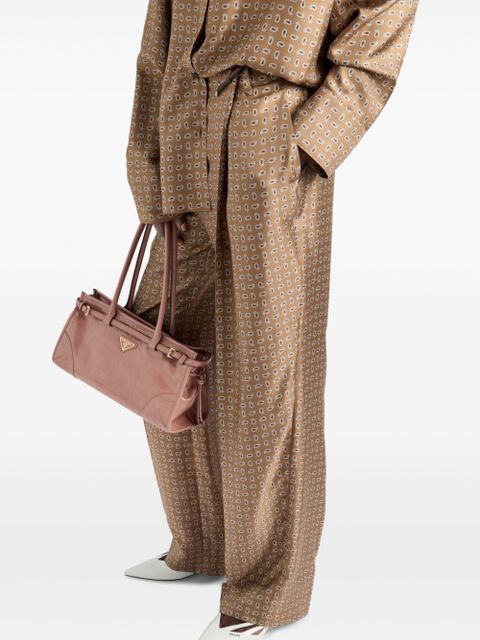 Prada high-waist twill pants - Brown