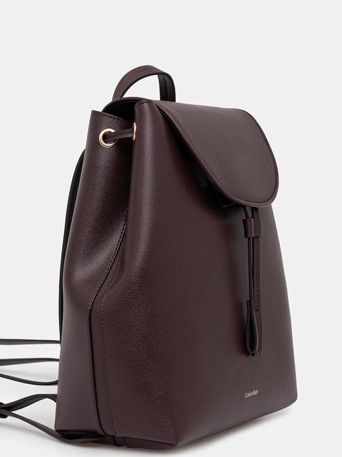 Calvin Klein plecak damski kolor bordowy mały gładki LV04F3297G