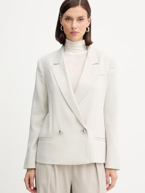 Armani Exchange marynarka kolor beżowy dwurzędowa gładka XW001281 AF16125 - zdjęcie produktu nr 1