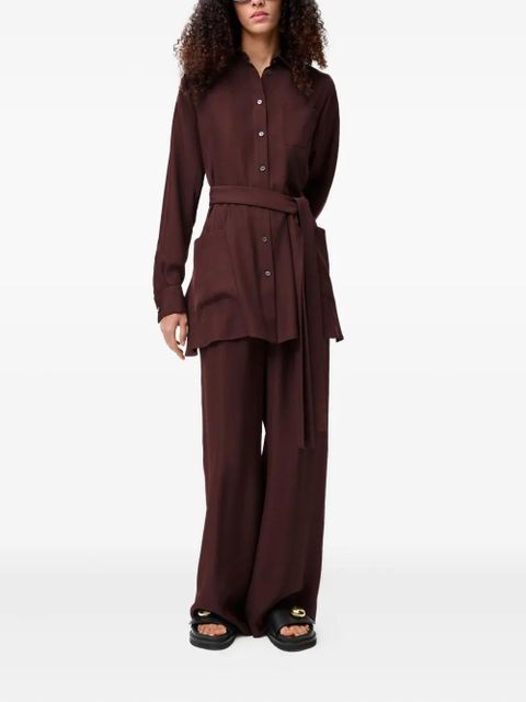LOEWE Belted blouse in silk - Red - zdjęcie produktu nr 2