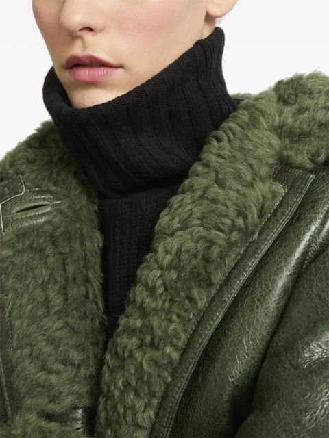 Yves Salomon patent-finish leather coat - Green