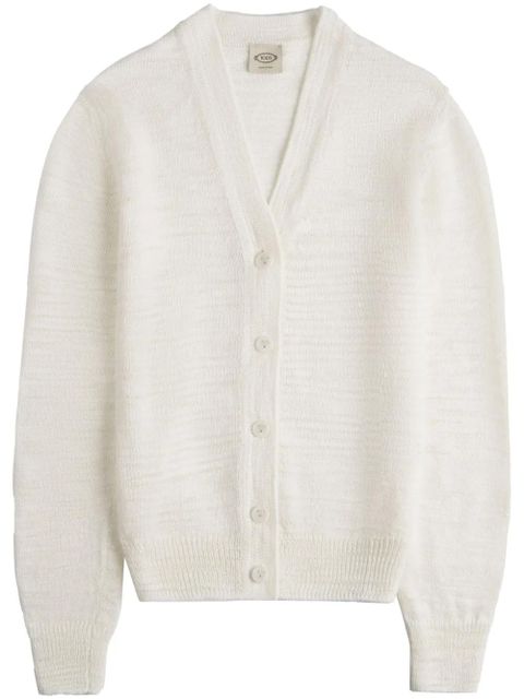 Tod's V-neck knit cardigan - White - zdjęcie produktu nr 1