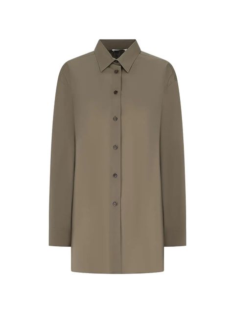 Jil Sander box-pleat long-sleeve shirt - Green - zdjęcie produktu nr 1