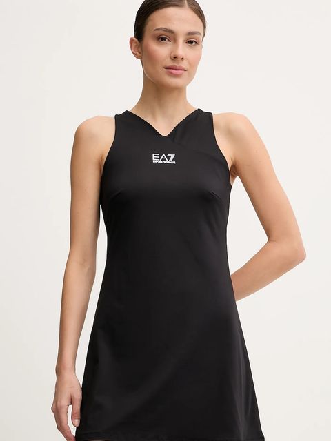 EA7 Emporio Armani sukienka sportowa kolor czarny mini rozkloszowana AF14524.7W000317 - zdjęcie produktu nr 1