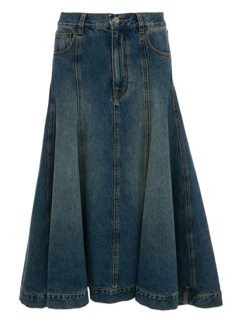 Victoria Beckham panelled kick flare skirt - Blue - zdjęcie produktu nr 1