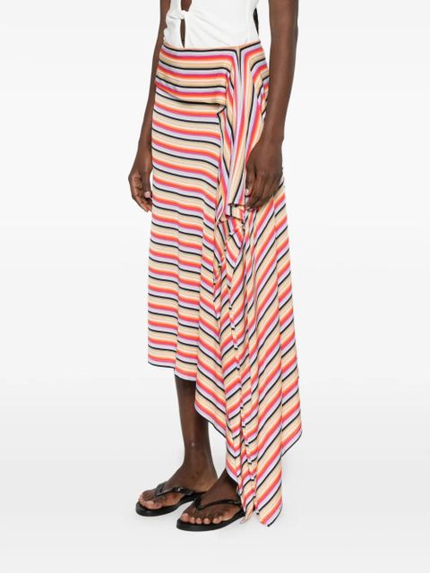 Christopher Esber Calypso striped astmmetric skirt - Neutrals