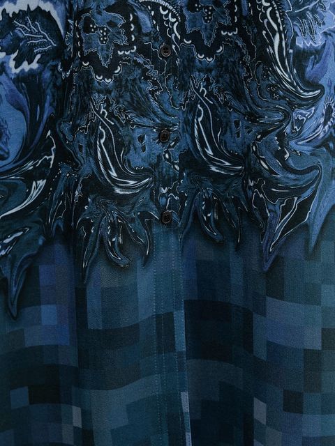 Desigual sukienka CAMISEROLICUAD kolor niebieski midi rozkloszowana 25WWVW23