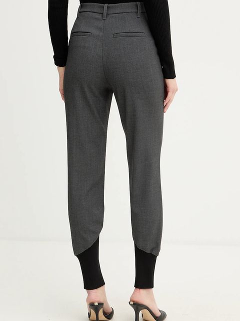 Pinko spodnie damskie kolor szary high waist 106120 A2ZT