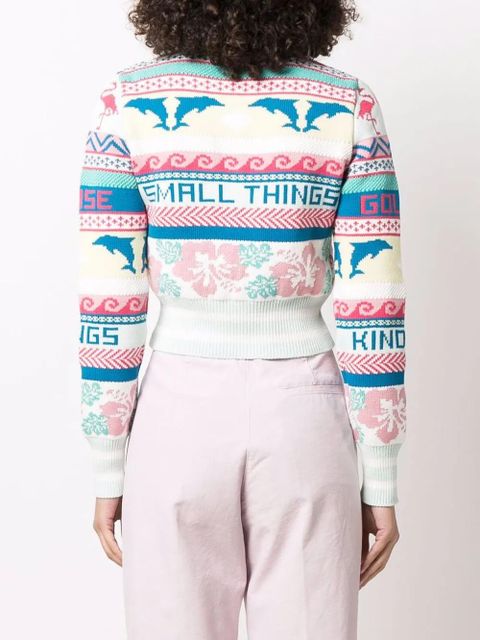 Golden Goose patterned knit cropped jumper - Pink - zdjęcie produktu nr 2