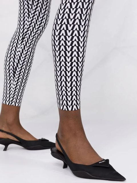 Valentino Garavani all-over logo-print leggings - Black