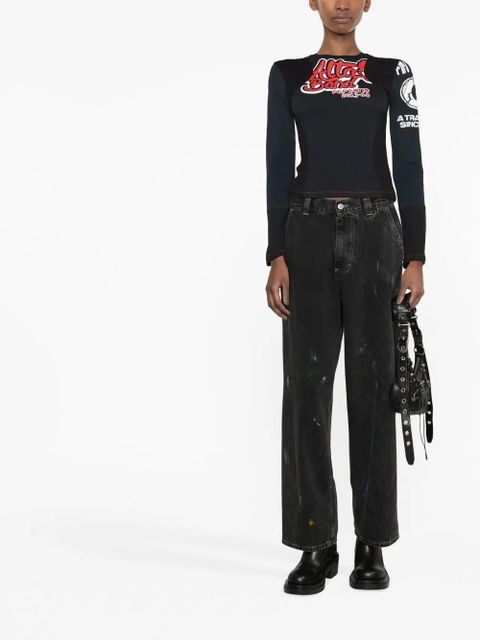 Maison Margiela Paint wide-leg jeans - Black
