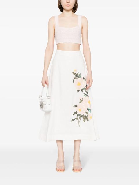 ZIMMERMANN Natura flare skirt - White