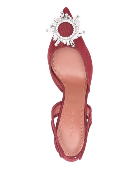 Amina Muaddi 95mm Begum embellished slingback pumps - Red - zdjęcie produktu nr 2