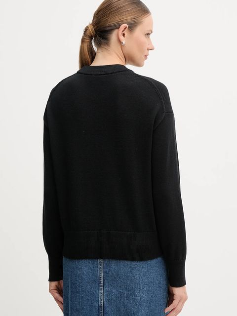 Calvin Klein Jeans sweter bawełniany damski kolor czarny lekki LV047C311G - zdjęcie produktu nr 2