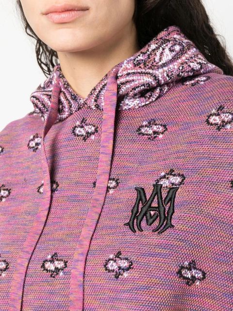 AMIRI Space Dye Bandana knit hoodie - Purple