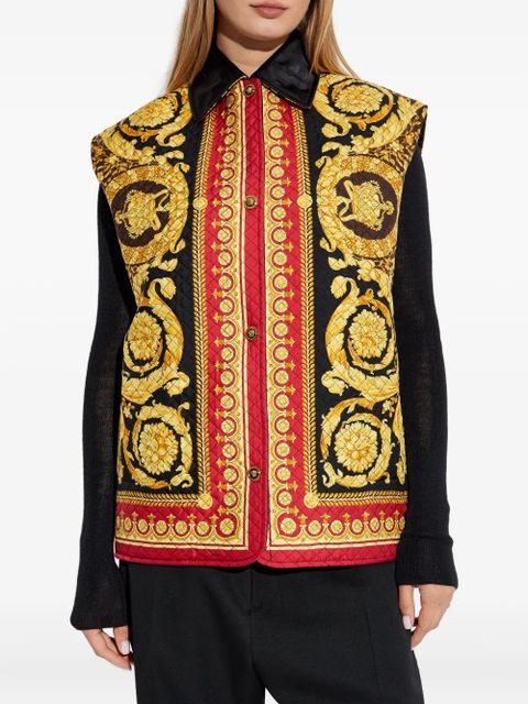 Versace baroque-print quilted vest - Multicolour