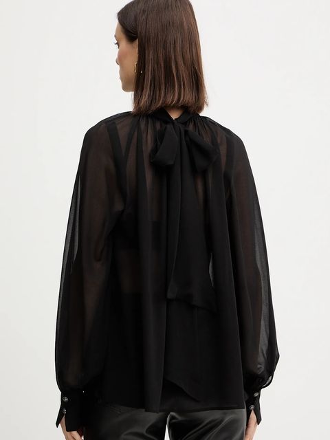 Guess bluzka AUDRINE damska kolor czarny wzorzysta W5BH84 W3022