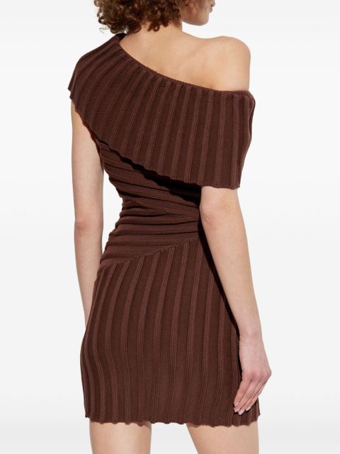 Cult Gaia one-shoulder mini dress - Brown
