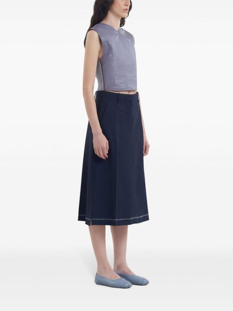 Marni decorative-stitching skirt - Blue