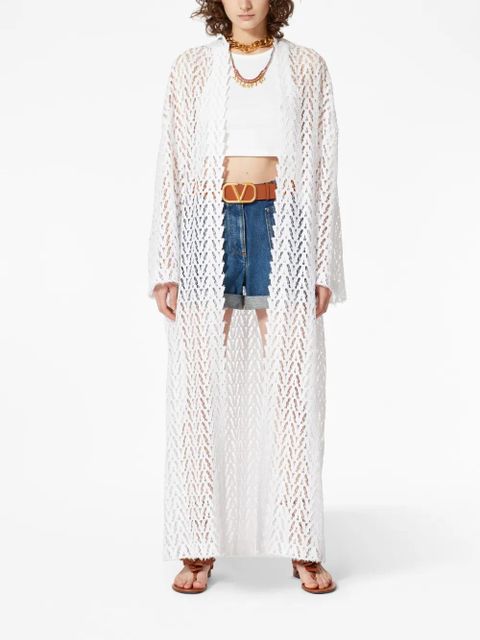 Valentino Garavani long-sleeve lace kimono - White