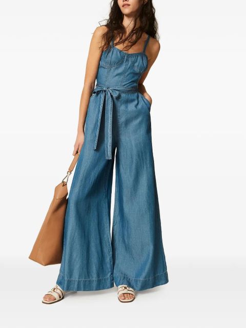 TWINSET wide-leg belted jumpsuit - Blue - zdjęcie produktu nr 2