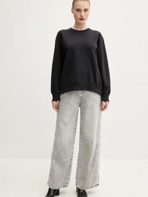 MM6 Maison Margiela bluza bawełniana damska kolor czarny gładka S52GU0240.M25012