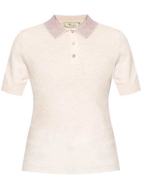 Blumarine rhinestone-embelished polo shirt - Pink - zdjęcie produktu nr 1