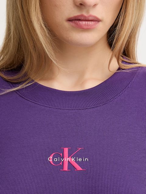 Calvin Klein Jeans longsleeve kolor fioletowy LV047A803G