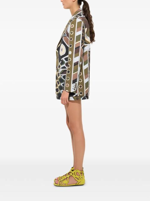 PUCCI Vivara-print oversized jacket in cool wool - Green